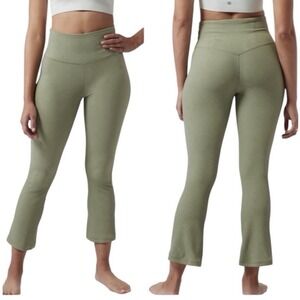 Athleta Elation Rib Crop Flare Leggings Yoga Pants Olive Green‎ Size 2X